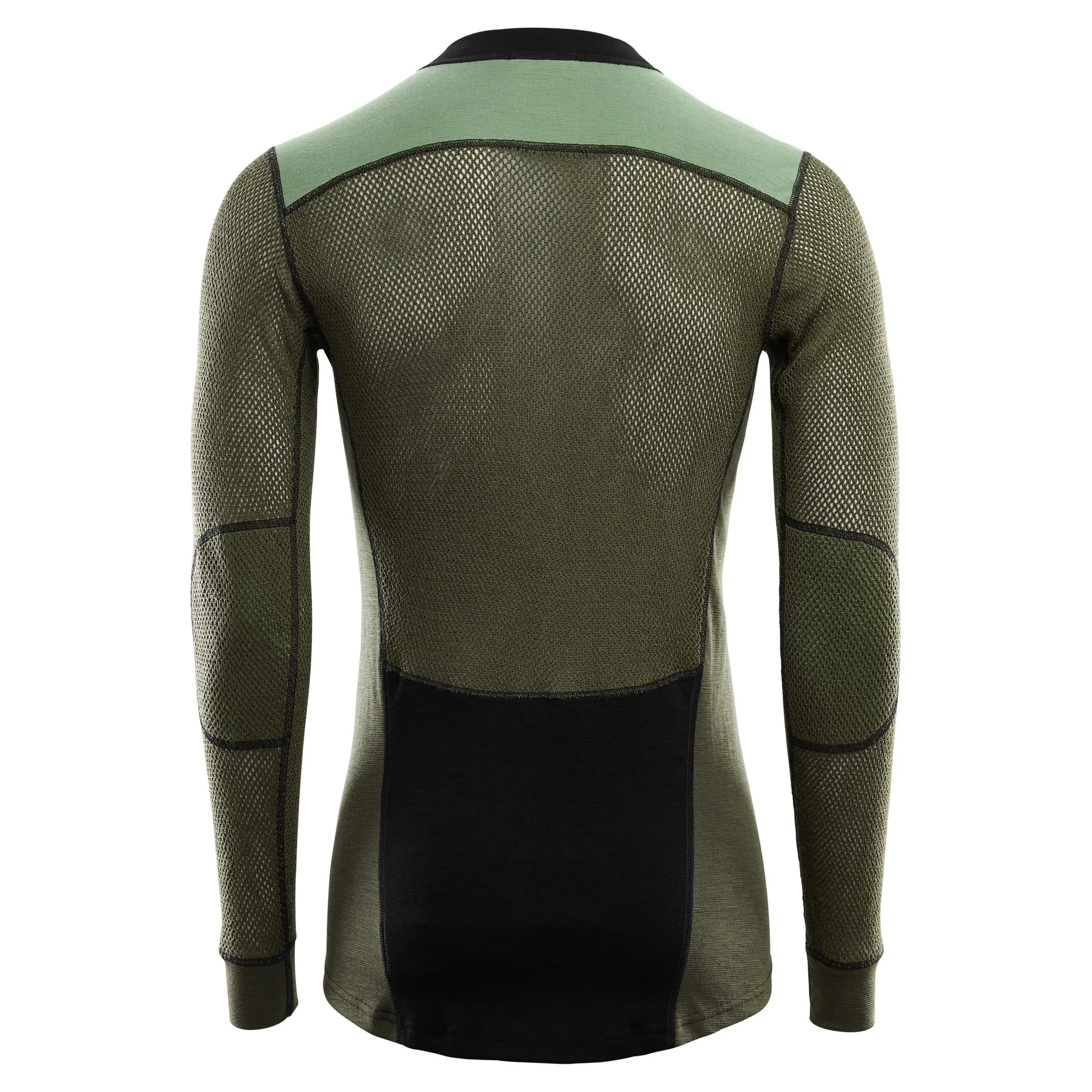 Aclima Men&#x27;s WoolNet Hybrid Crew Neck Jet Black/Olive Night/Dill | Buy Aclima Men&#x27;s WoolNet Hybrid Crew Neck Jet Black/Olive Night/Dill here | Outnorth