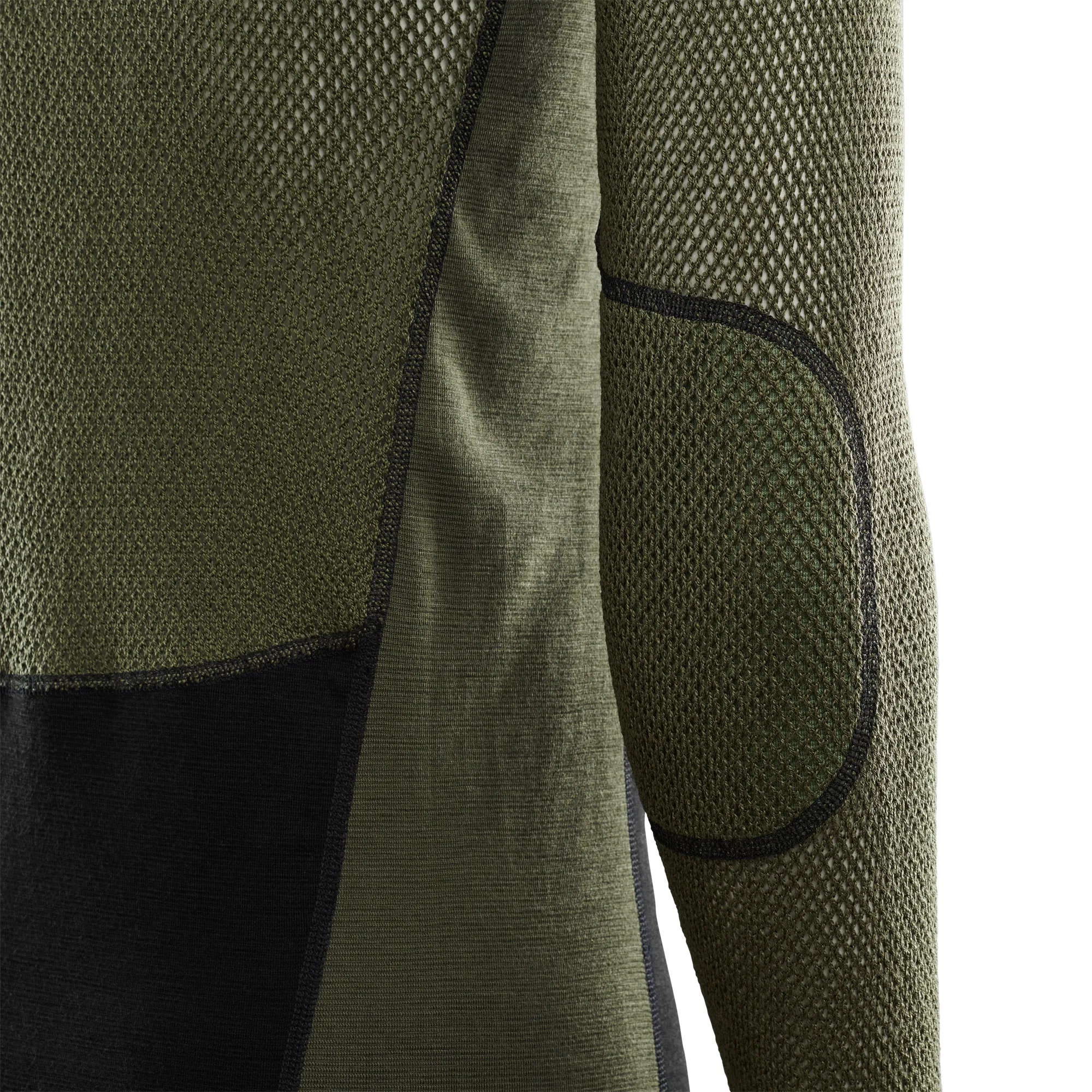Aclima Men&#x27;s WoolNet Hybrid Crew Neck Jet Black/Olive Night/Dill | Buy Aclima Men&#x27;s WoolNet Hybrid Crew Neck Jet Black/Olive Night/Dill here | Outnorth