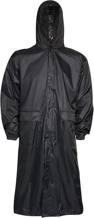 Adults Waterproof Zip Up Rain Wear Long Hooded Trench Jacket Ladies Long Sleeve Work Wear Fishing Hiking Long Coat