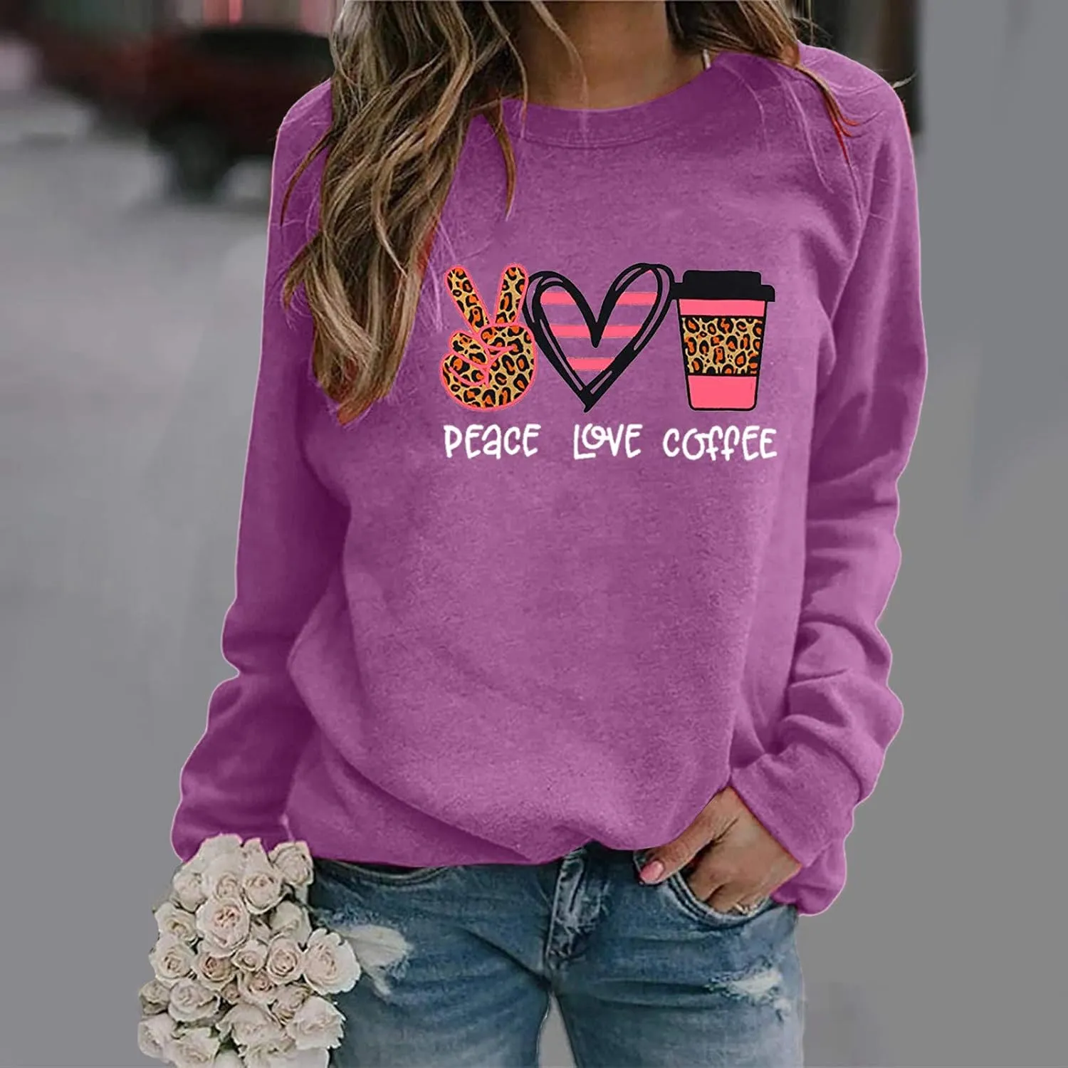 All I Need is Coffee and My Dog Sweatshirts for Women Loose Fit Graphic Funny with Saying Crewneck Long Sleeve Shirts