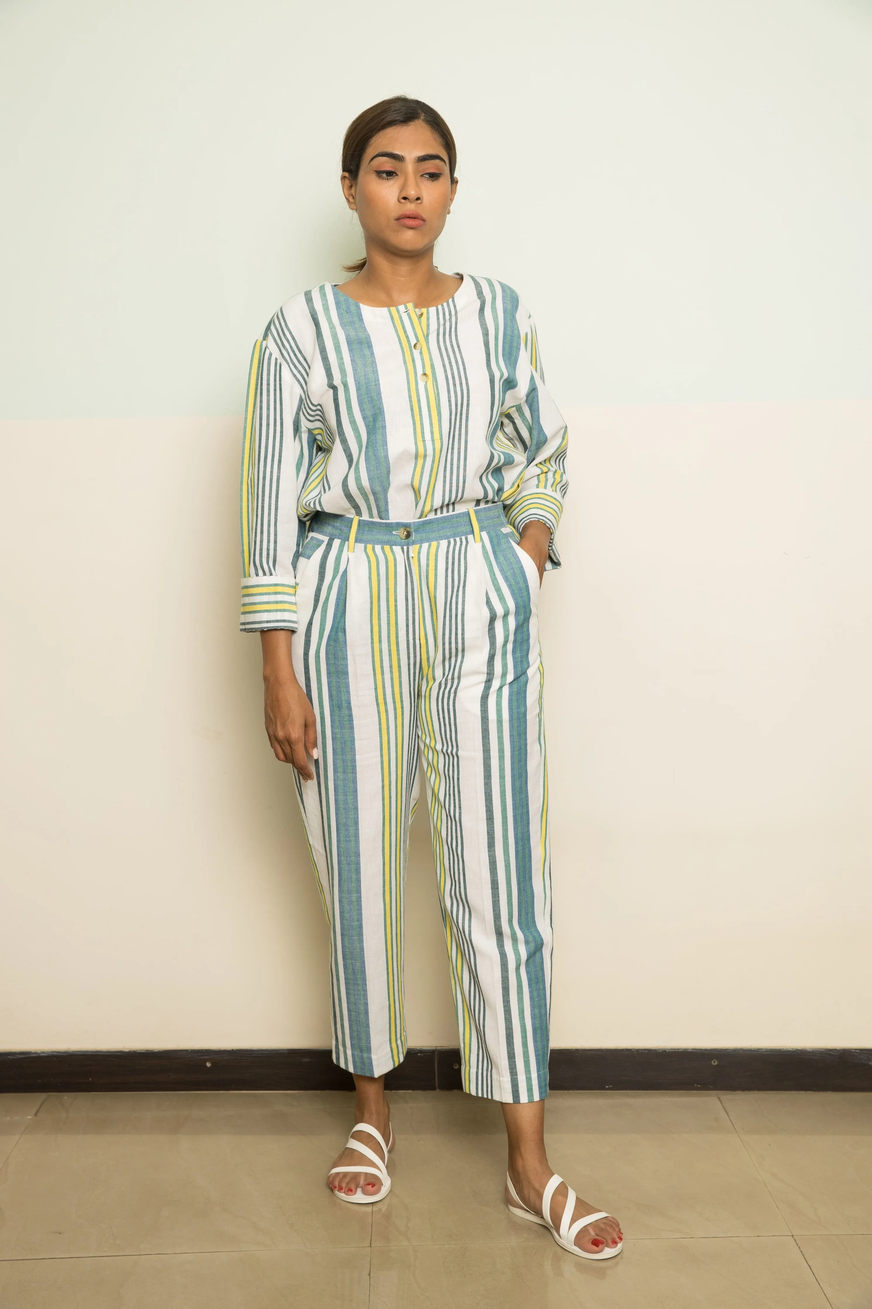 Blue Cotton Casual Co-ord