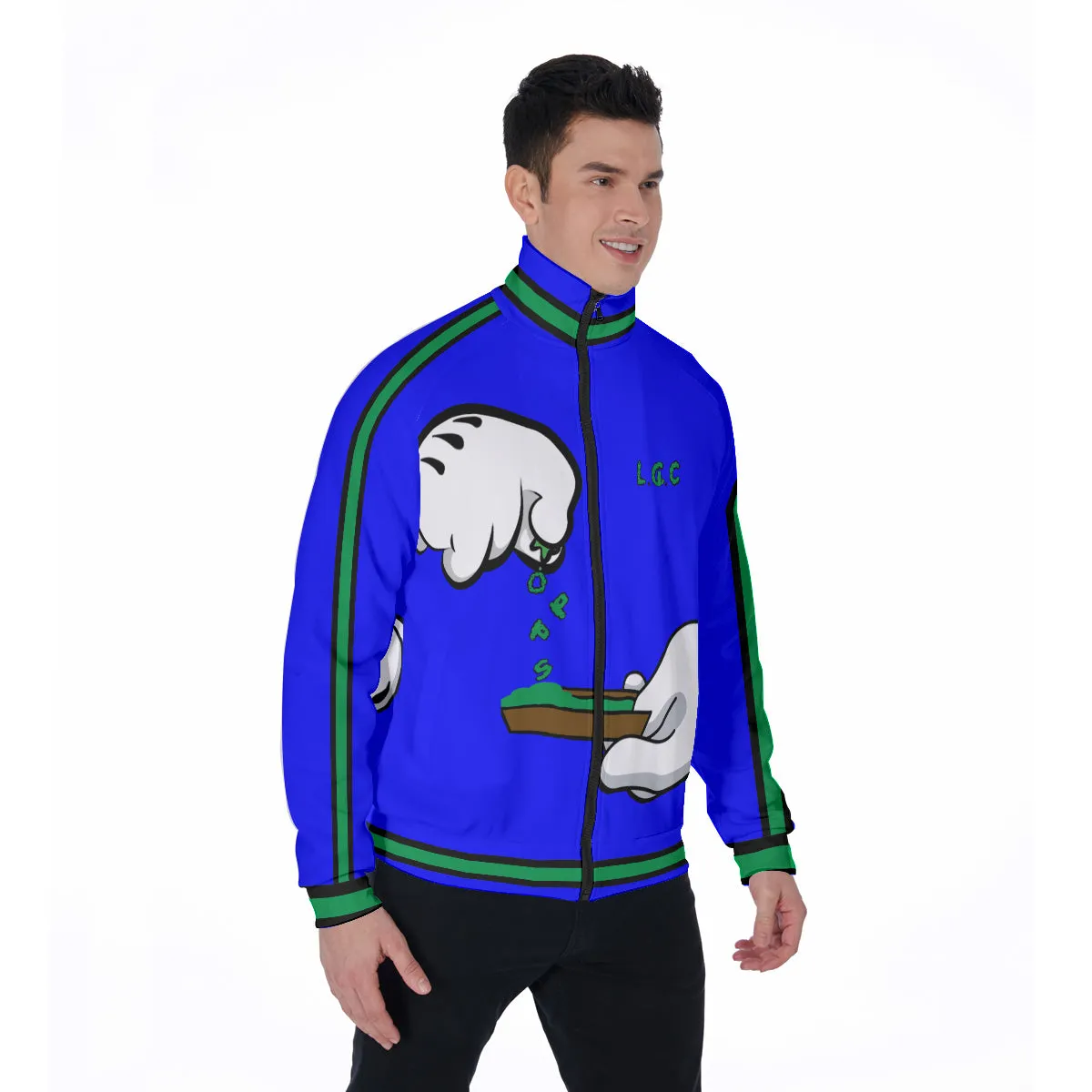 BURN THE OPPS BLUE Stand Collar Jacket