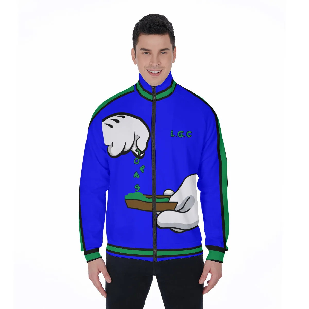 BURN THE OPPS BLUE Stand Collar Jacket