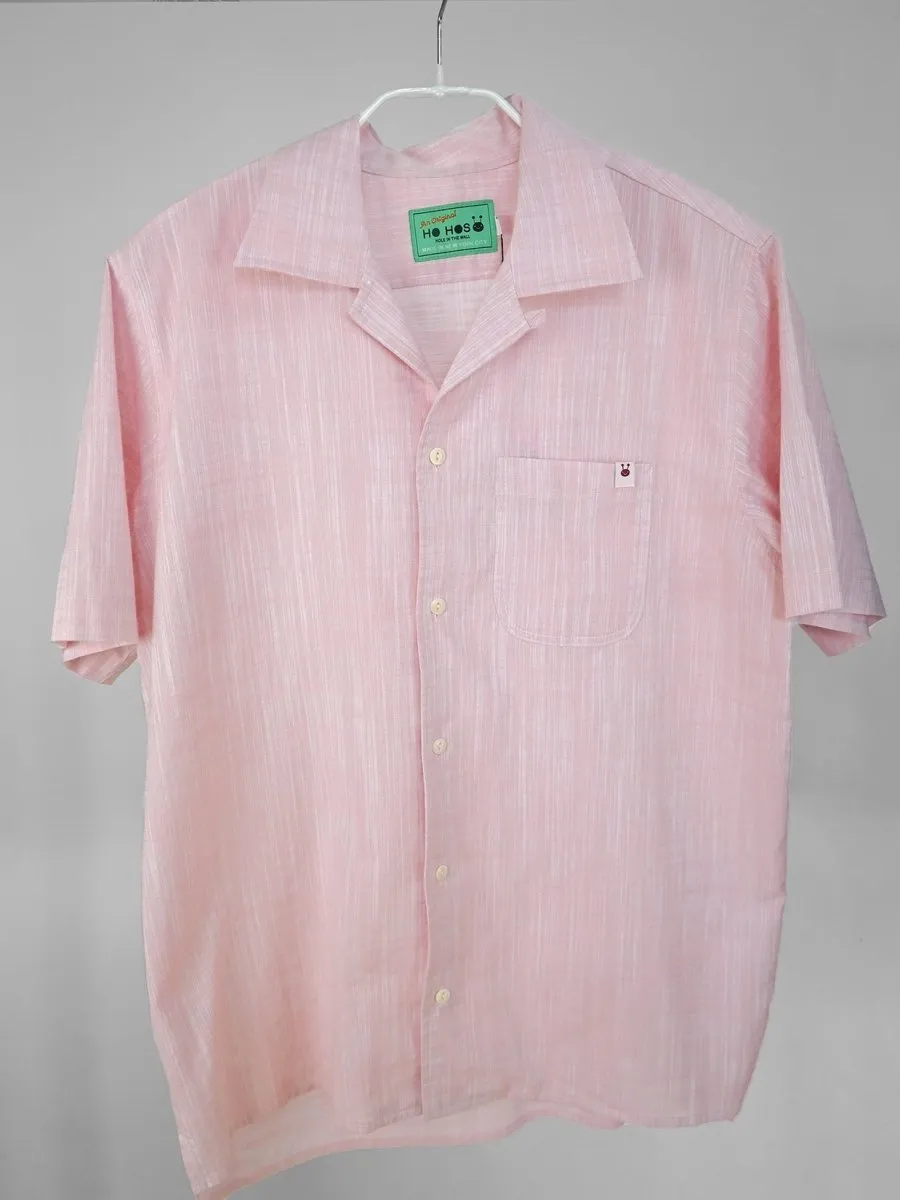 Button-up Cotton Short Sleeve Shirt - Pink (One-Off)