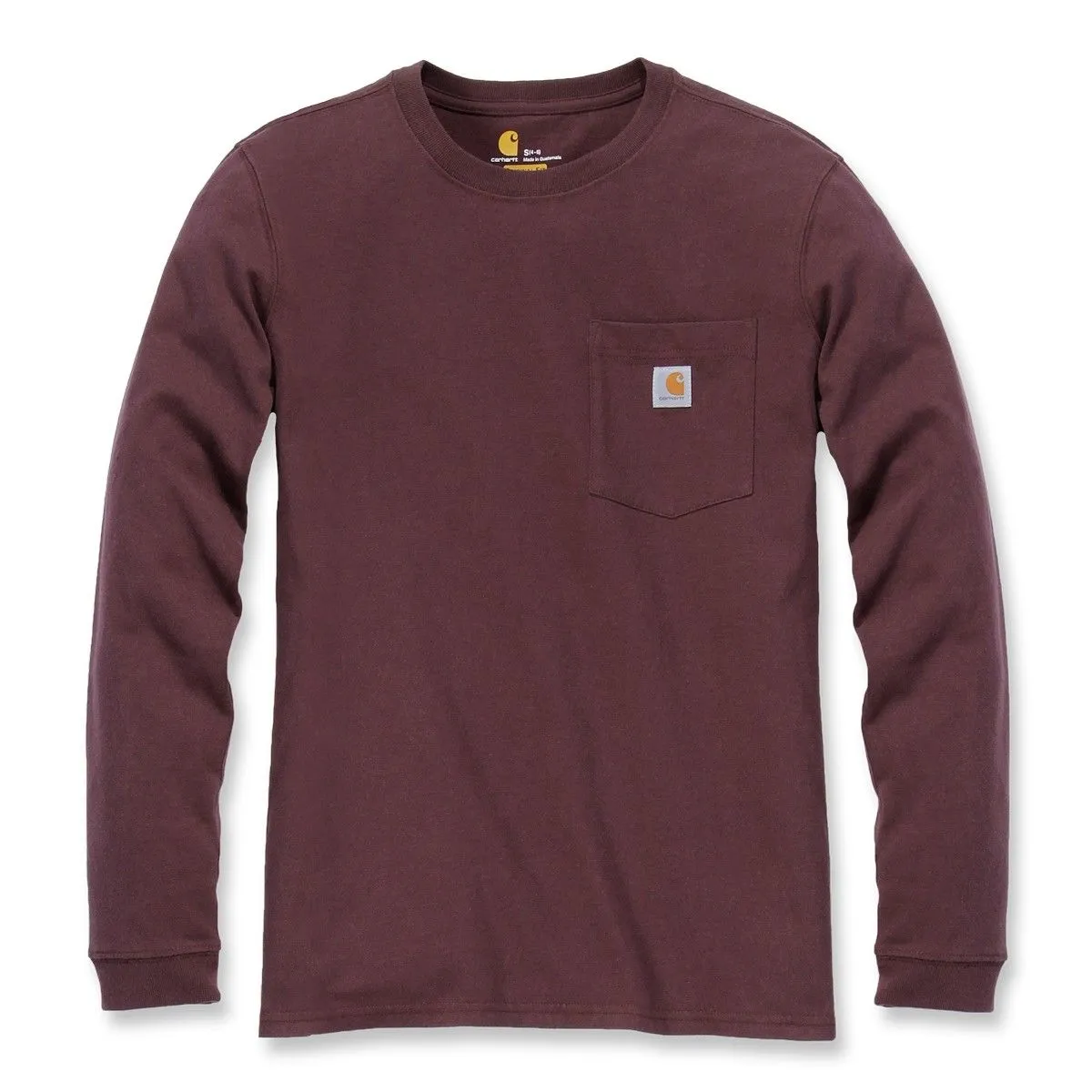 Carhartt&#x20;103244&#x20;Women&#x27;s&#x20;Pocket&#x20;l&#x2F;s&#x20;T-Shirt&#x20;-&#x20;Deep&#x20;Wine