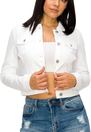 Denim Jean Jacket For Women Button up Long Sleeve Stone Washed S - 3XL