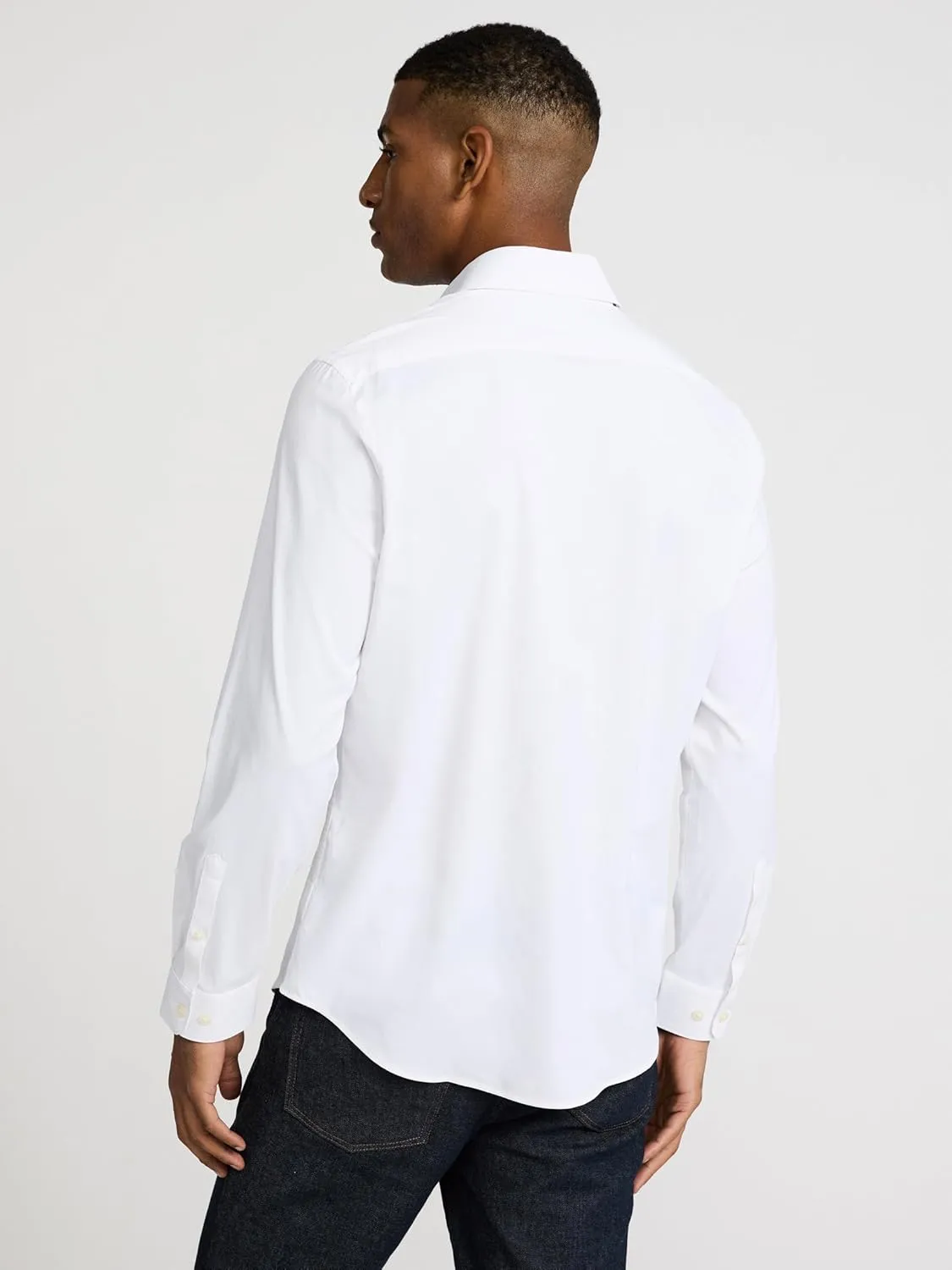 EXPRESS Mens Long Sleeve Slim Performance Solid Button UP Shirt