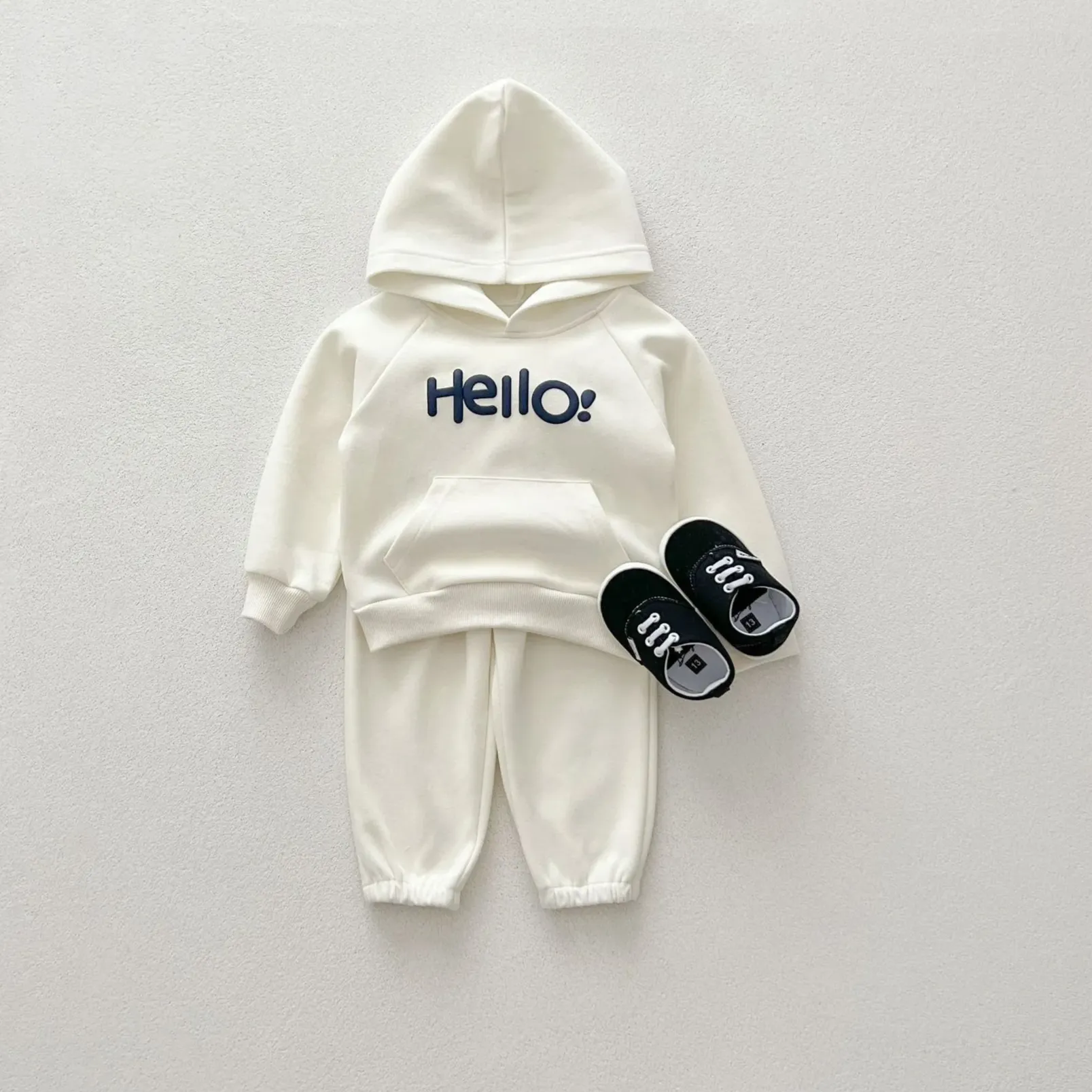 'Hello!' Hooded Cozy Jogger Set