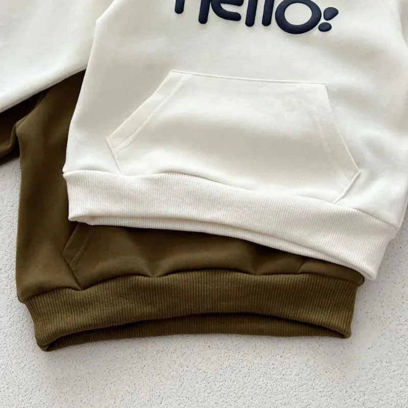 'Hello!' Hooded Cozy Jogger Set