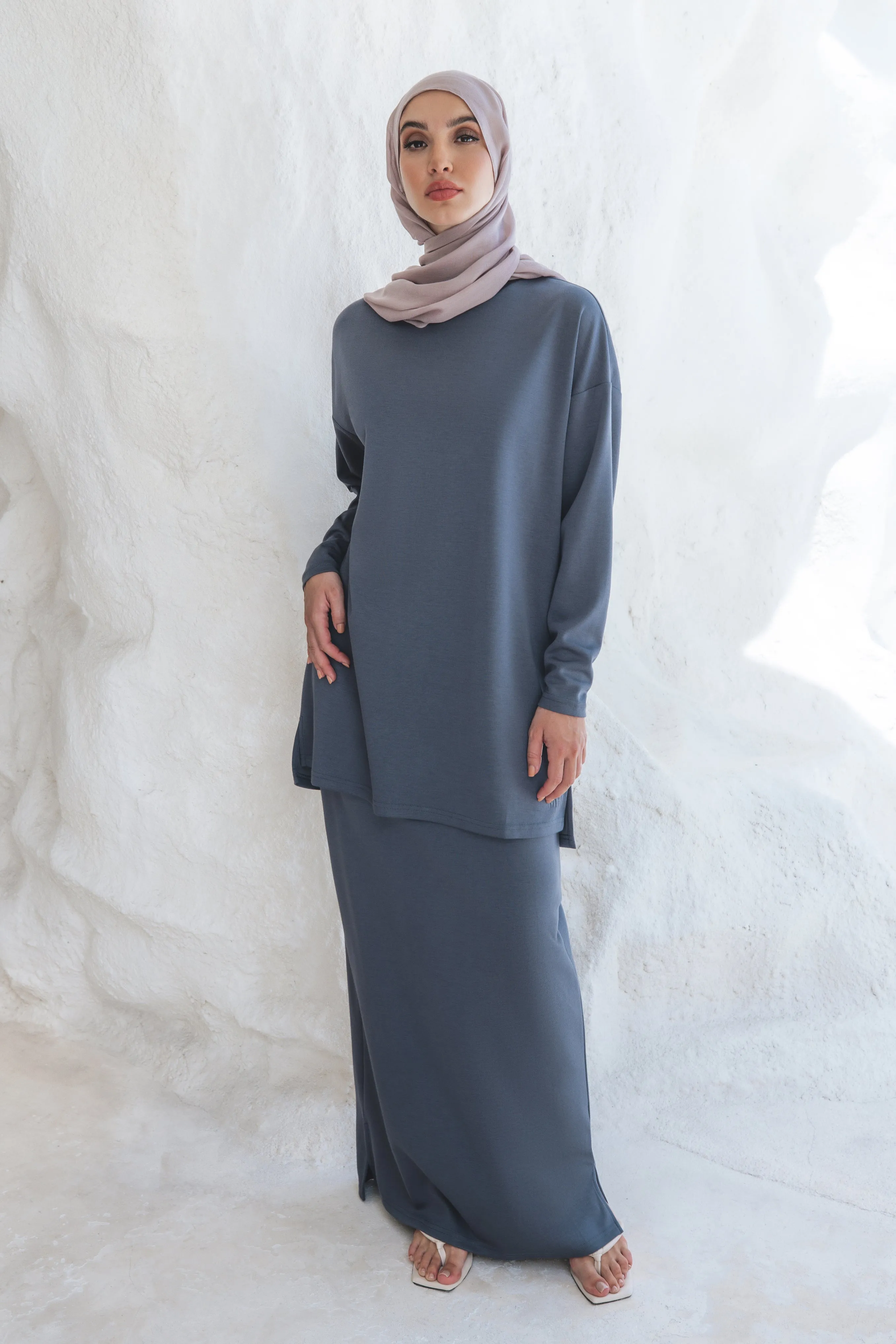 Inaya Sweater/Skirt Set - Blue