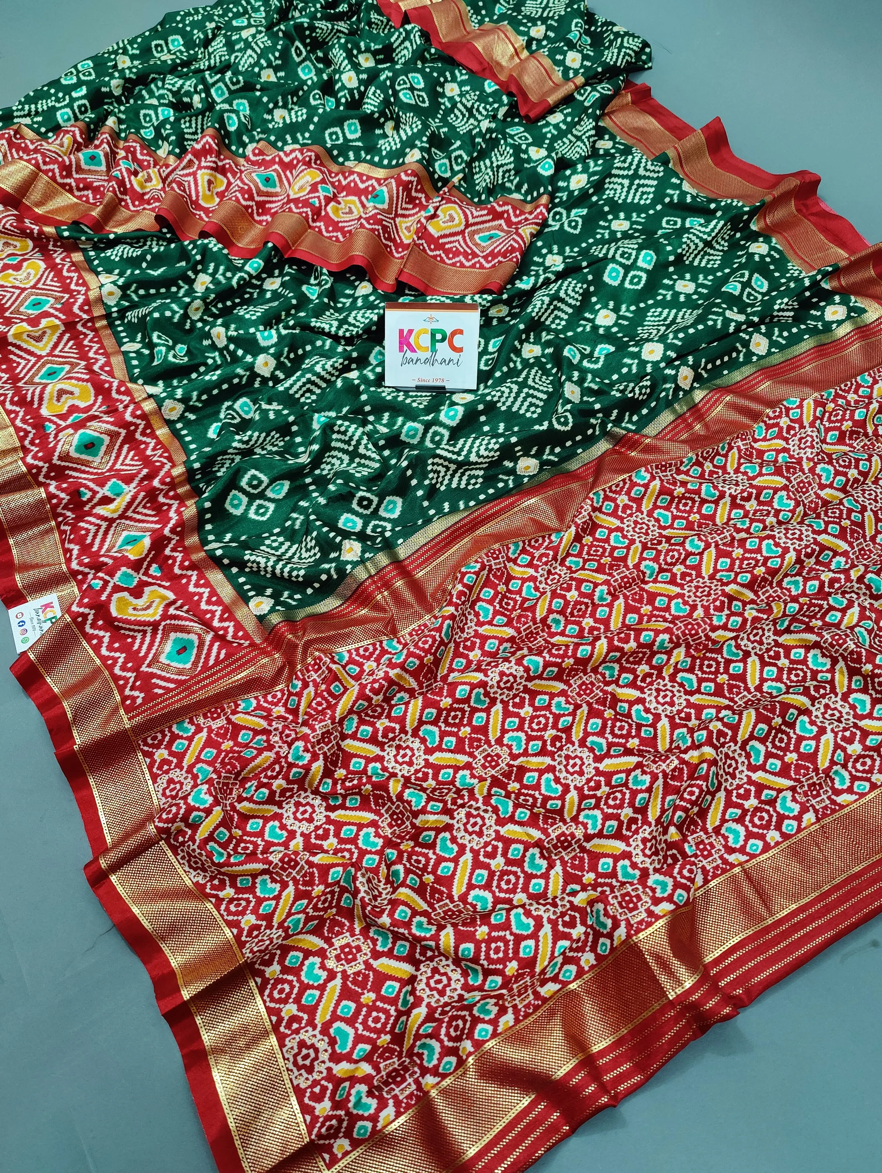 KcPc New Pashmina Cotton Silk Printed Saree With Blouse,SWA Green