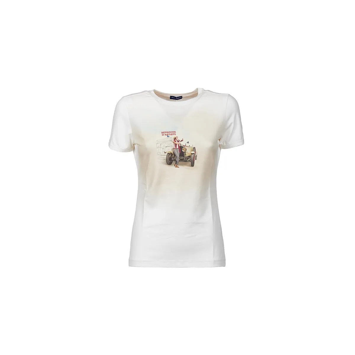 LADIES RIDING  T-SHIRT BY ANNA SCARPATI, CREW-NECK, SHORT SLEEVES, MOD. LULU ANNA SCARPATI COL. BEIGE DESIGNA