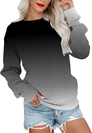 LCMTWX Womens Long Sleeve Pullover Tops Long Sleeve Top Cute Pullover Loose Version Pullover Sweater Casual Pullover Top