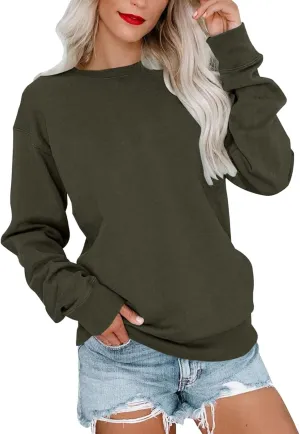 LCMTWX Womens Long Sleeve Pullover Tops Long Sleeve Top Cute Pullover Loose Version Pullover Sweater Casual Pullover Top