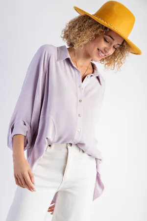 Light Lavender Button Up Top