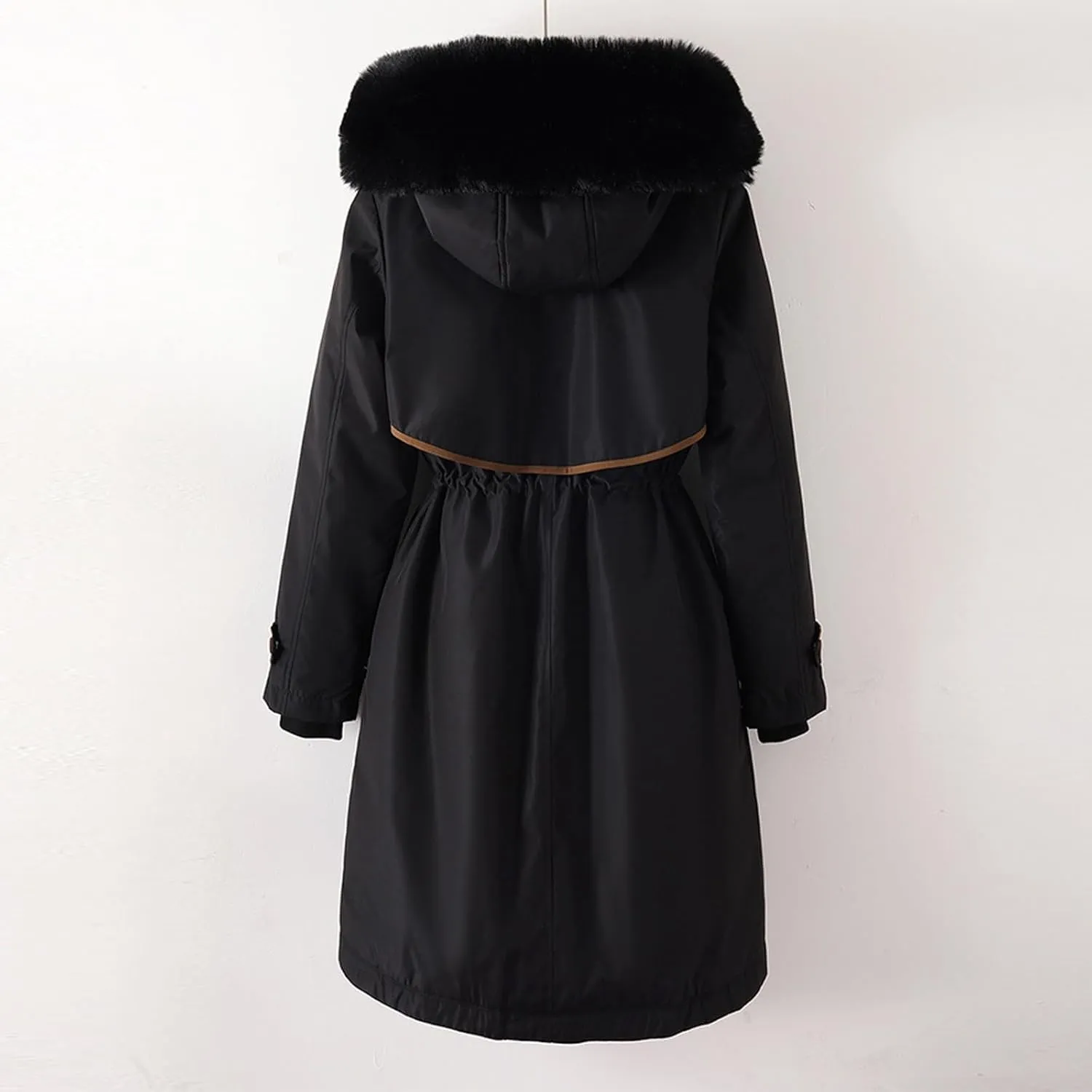 Long Jacket for Men Long Sleeve Regular Fit Sherpa Lined Hooded Quilted Jackets Long Sleeve Full Zip Fleece Coats