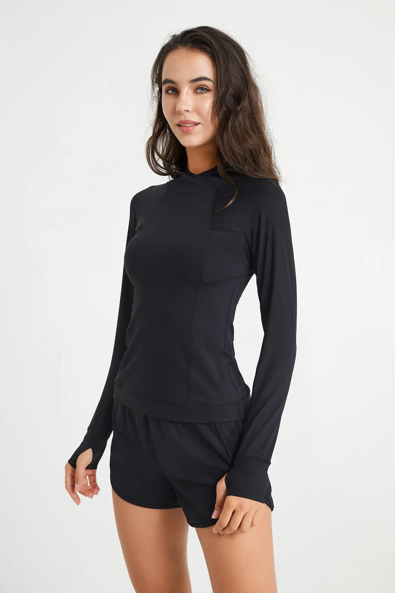 Long Sleeve Tunic Sweatshirt with Thumb Holes