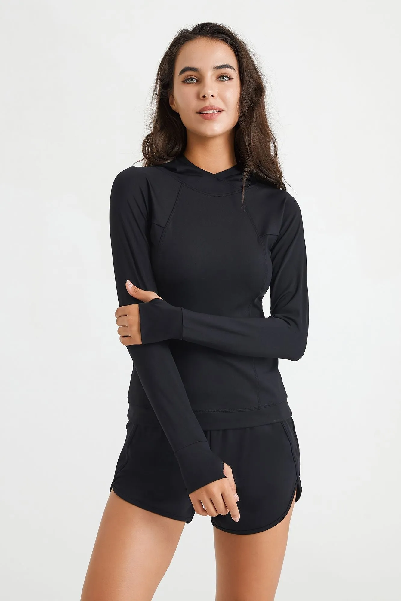 Long Sleeve Tunic Sweatshirt with Thumb Holes