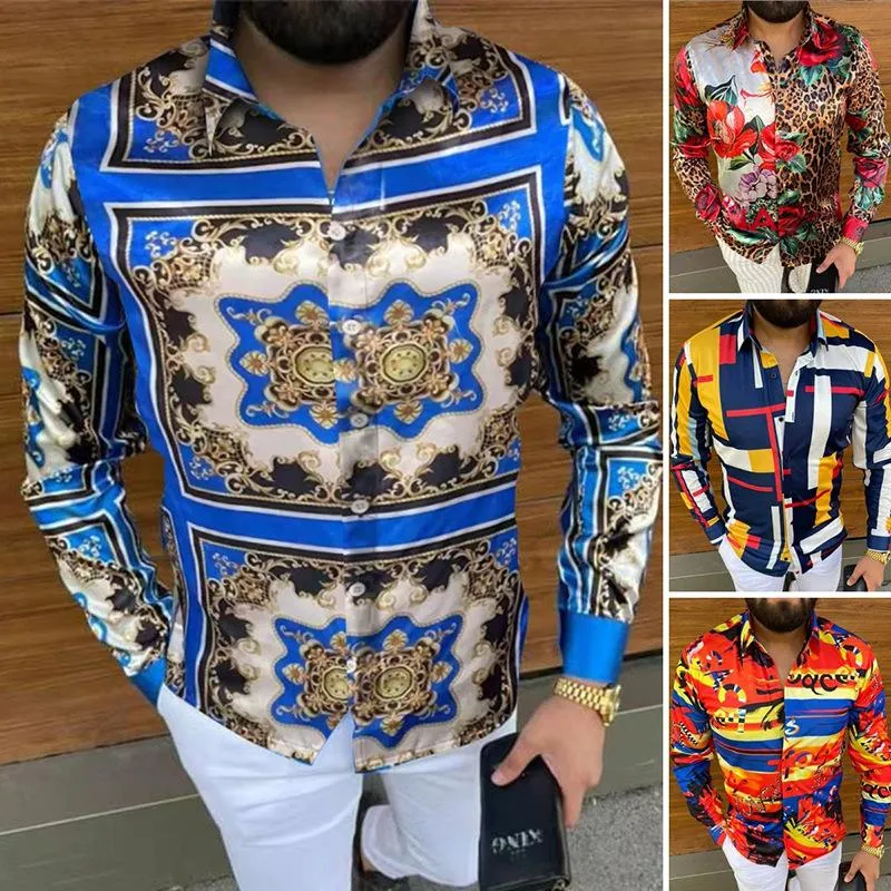 Men's Cool and Comfortable Printed Long Sleeve Shirt 75728174L