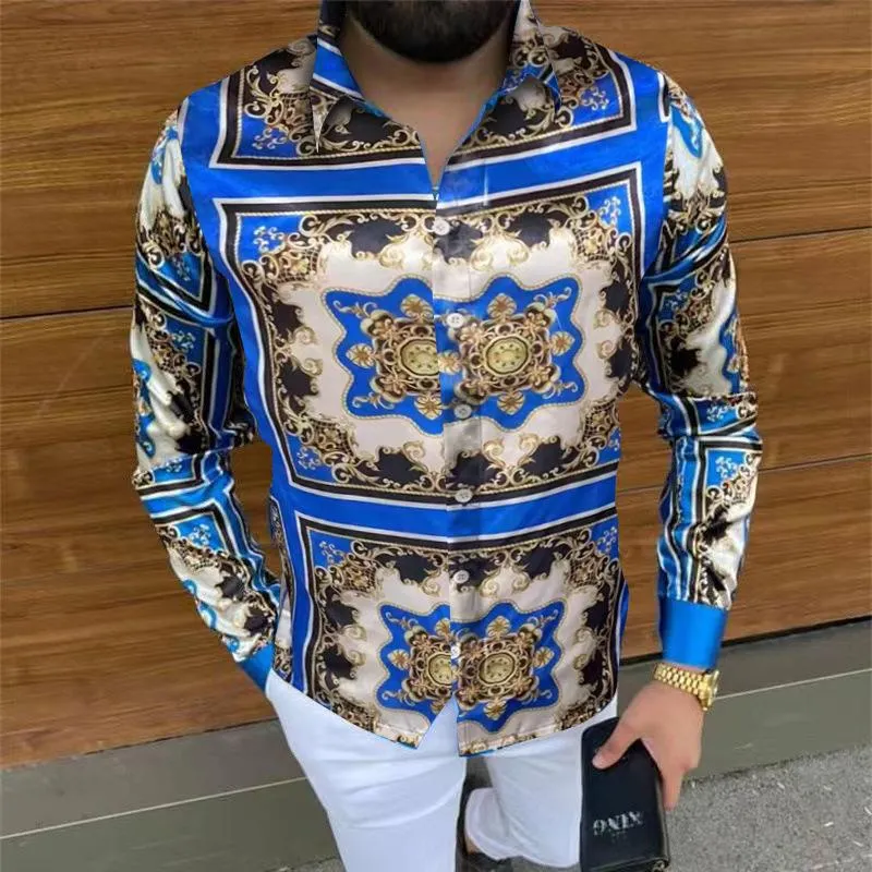 Men's Cool and Comfortable Printed Long Sleeve Shirt 75728174L