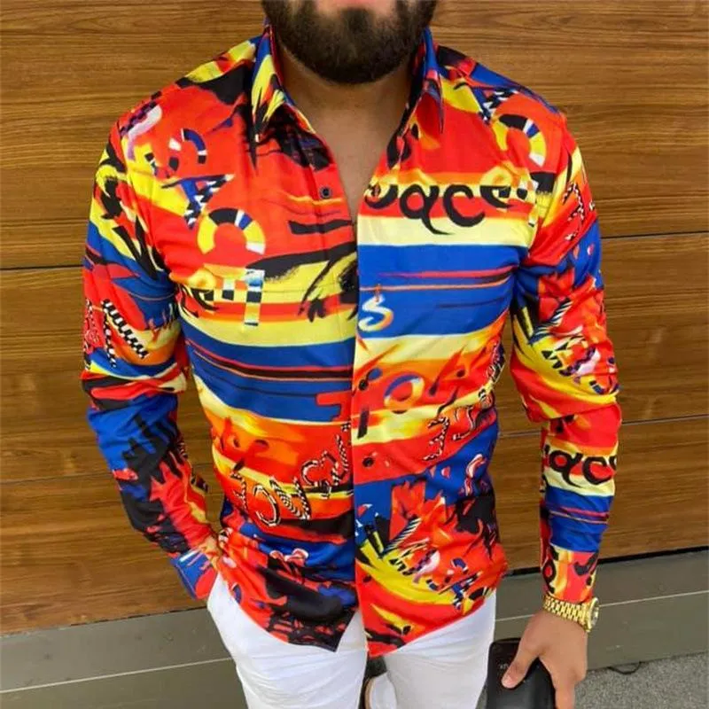 Men's Cool and Comfortable Printed Long Sleeve Shirt 75728174L
