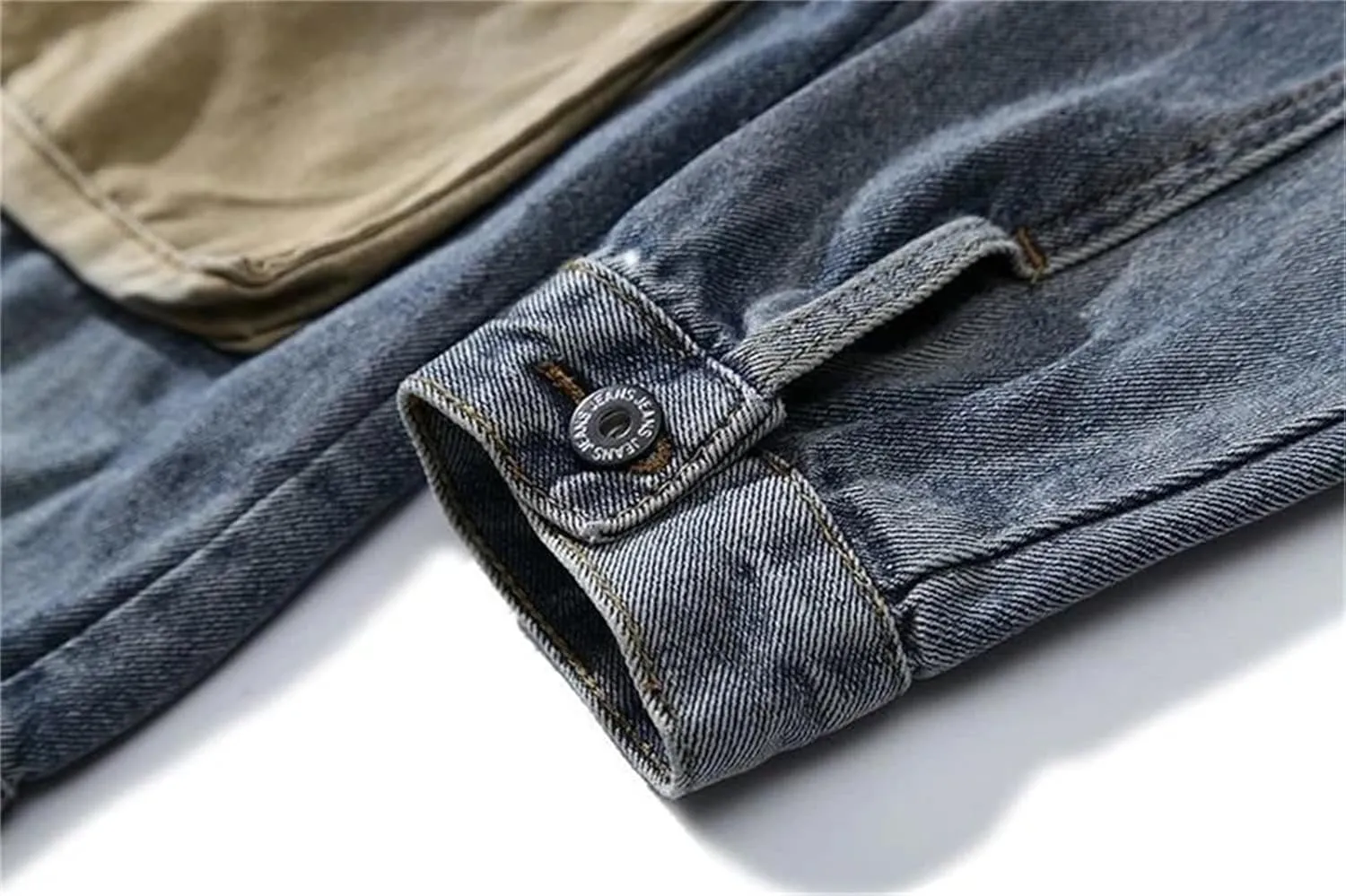 Men's Japanese Tooling Retro Washed Denim Jacket Fashion Lapel Button Down Motorcycle Jean Denim Coats