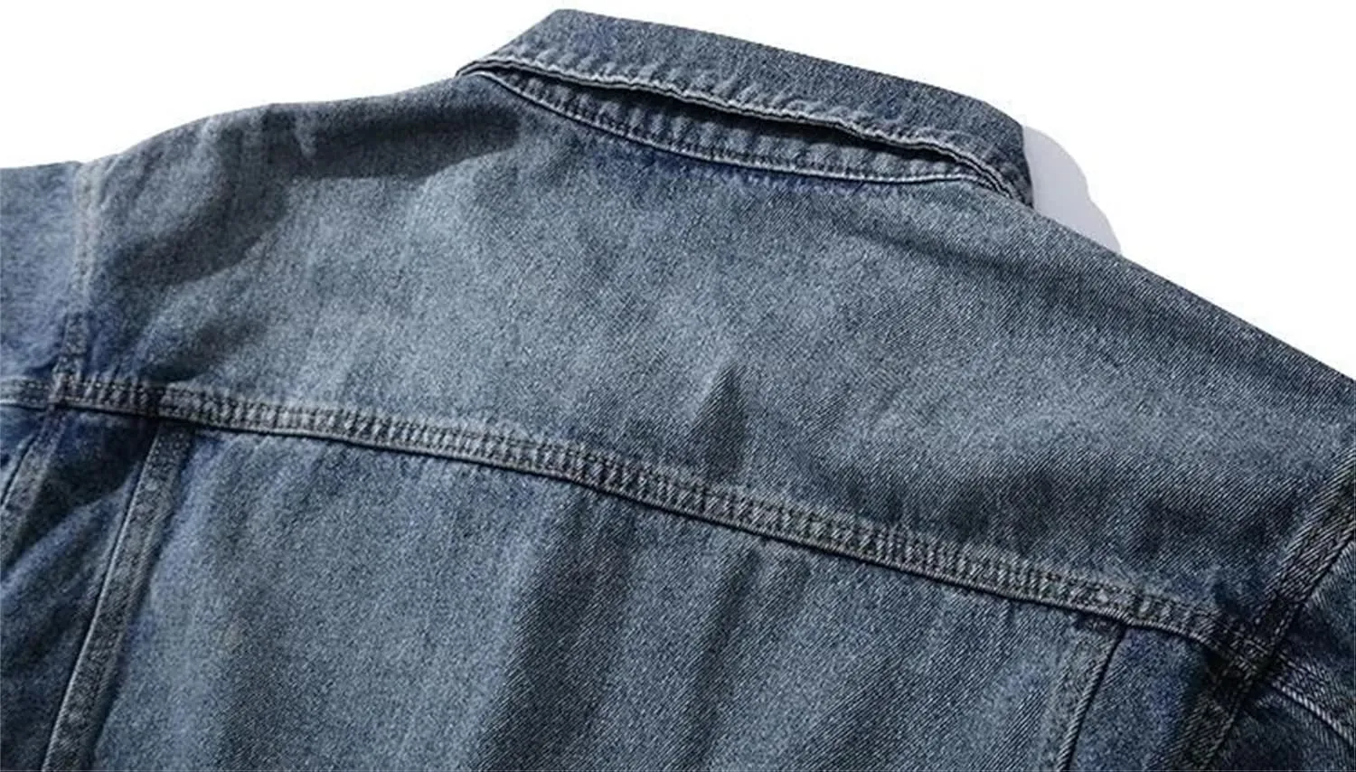 Men's Japanese Tooling Retro Washed Denim Jacket Fashion Lapel Button Down Motorcycle Jean Denim Coats