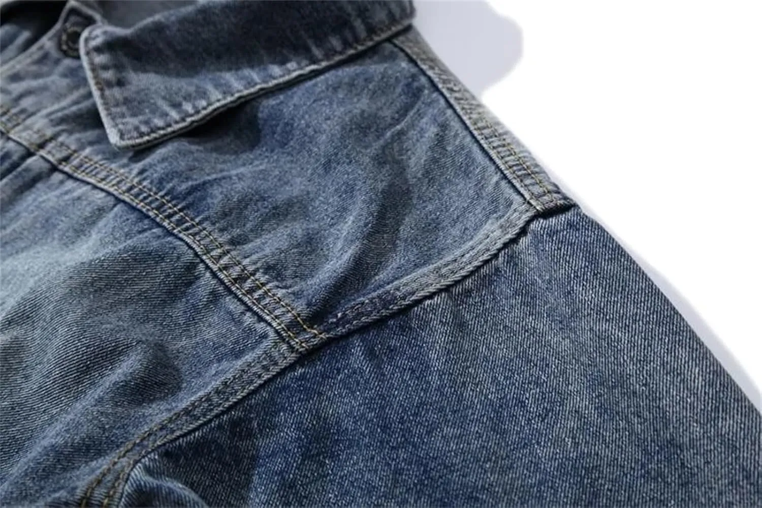 Men's Japanese Tooling Retro Washed Denim Jacket Fashion Lapel Button Down Motorcycle Jean Denim Coats