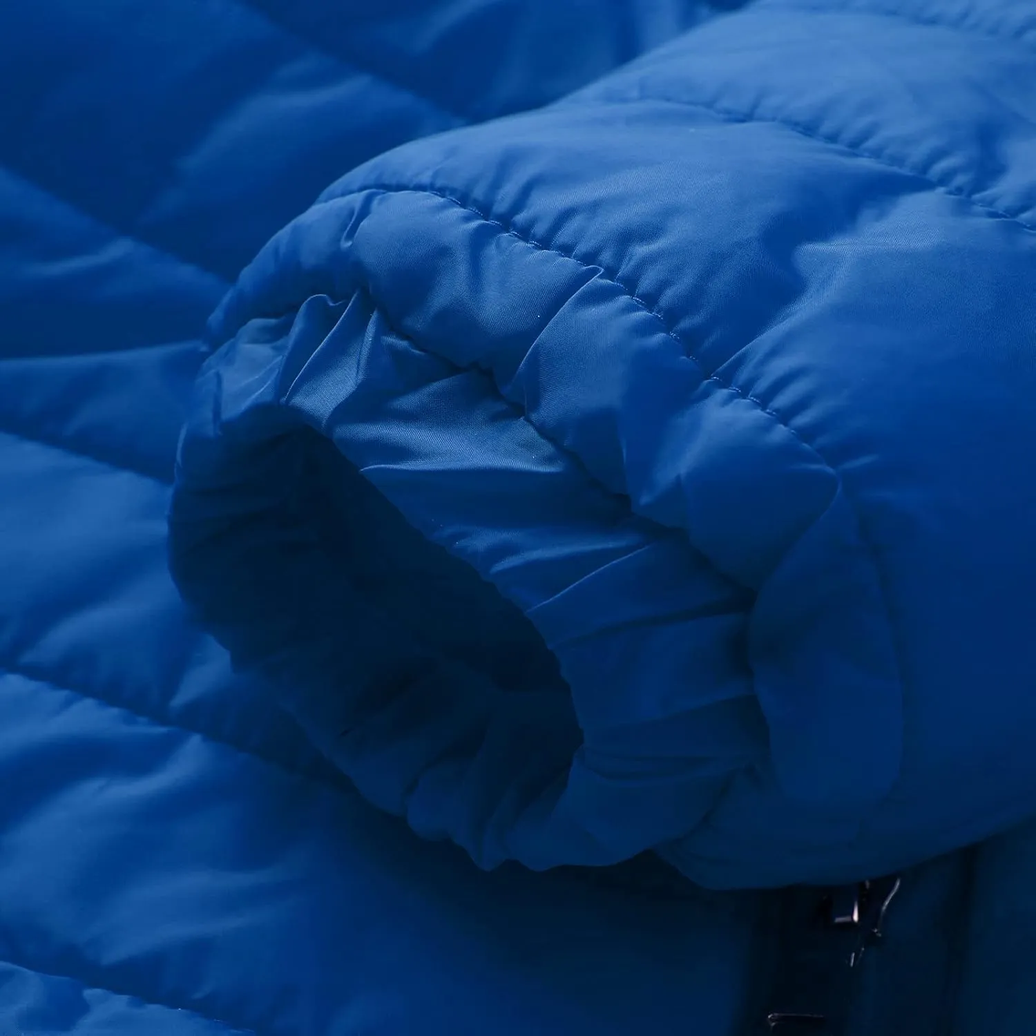 Mens Quilted Puffer Down Jacket Full Zip Stand Up Collar Jacket Warm Thick Windbreaker Winter Outwear Coat with Hood