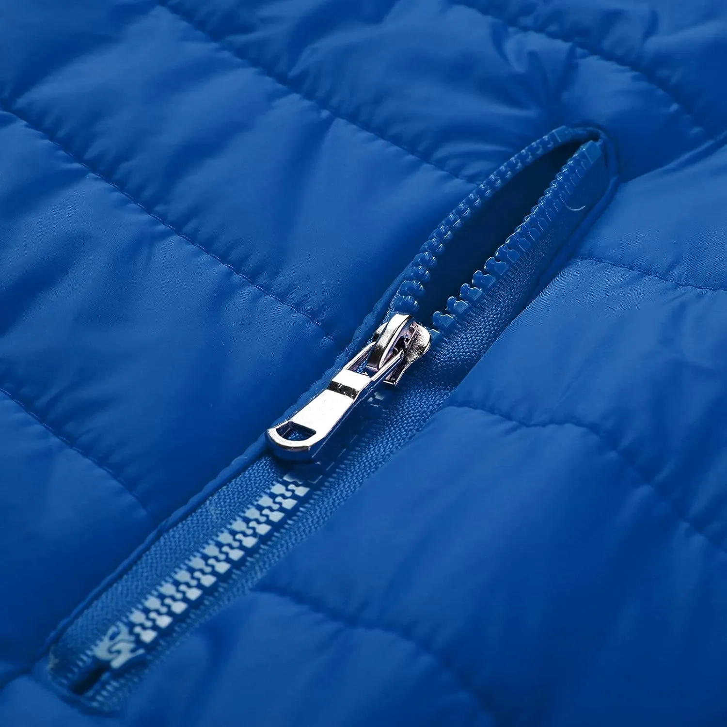 Mens Quilted Puffer Down Jacket Full Zip Stand Up Collar Jacket Warm Thick Windbreaker Winter Outwear Coat with Hood