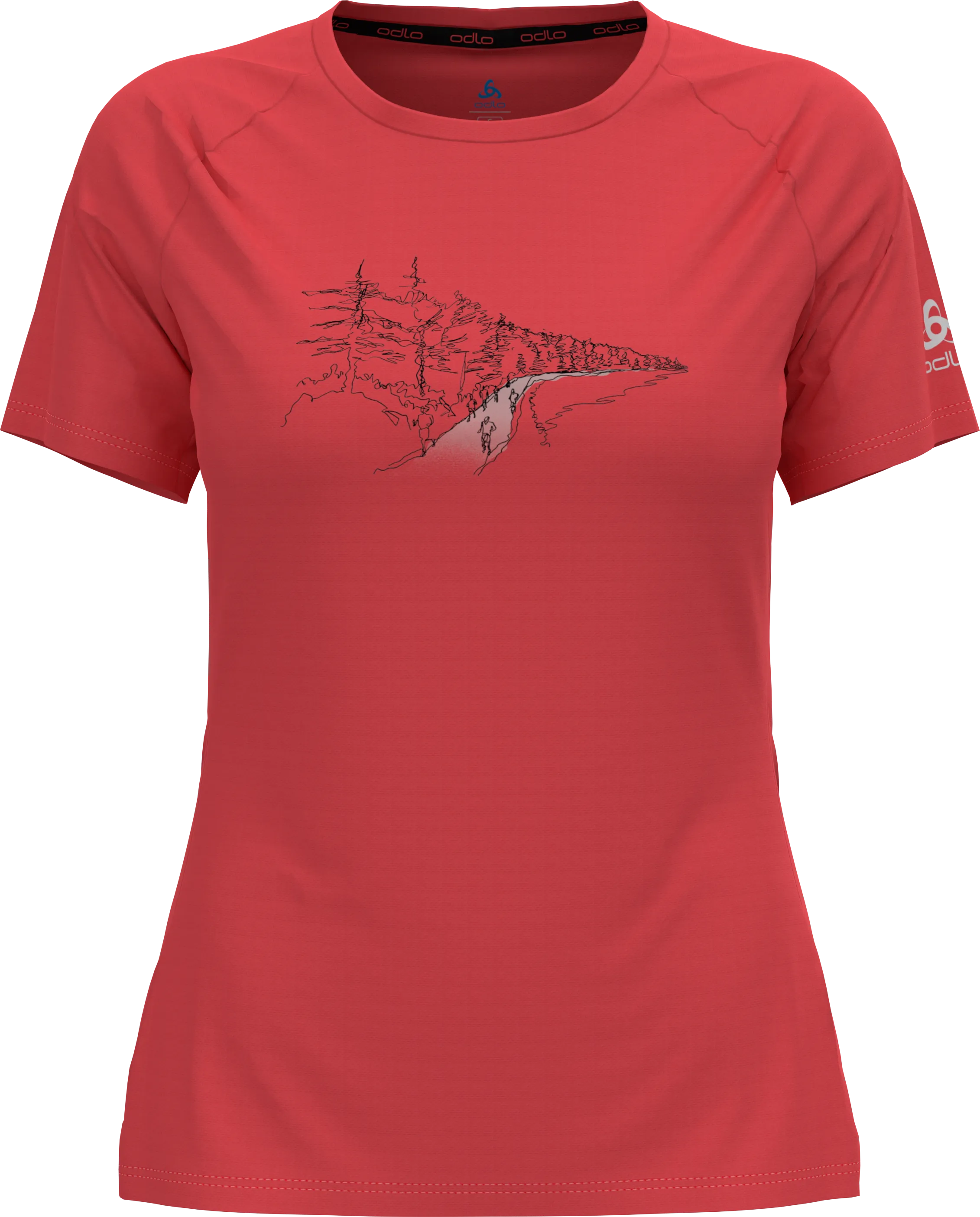 Odlo Women&#x27;s T-Shirt Crew Neck S/S Essential Print Cayenne | Buy Odlo Women&#x27;s T-Shirt Crew Neck S/S Essential Print Cayenne here | Outnorth