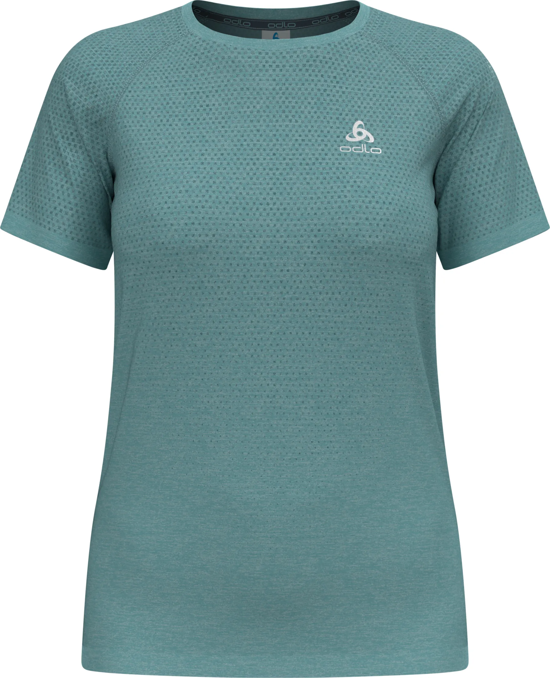 Odlo Women&#x27;s T-shirt Crew Neck S/S Essential Seamless Aqua Haze Melange | Buy Odlo Women&#x27;s T-shirt Crew Neck S/S Essential Seamless Aqua Haze Melange here | Outnorth