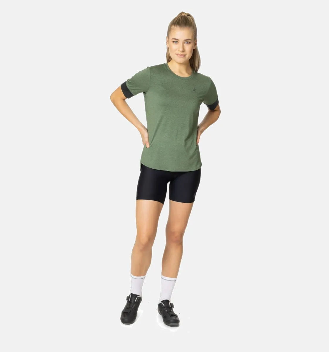 Odlo Women&#x27;s T-shirt Crew Neck S/S Ride 365 Loden Frost Melange/Black Melange | Buy Odlo Women&#x27;s T-shirt Crew Neck S/S Ride 365 Loden Frost Melange/Black Melange here | Outnorth