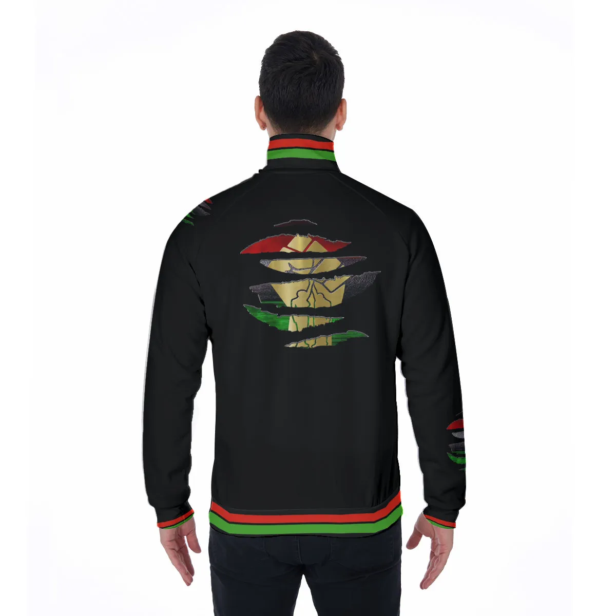 RBG ANKH B RIPPED Stand Collar Jacket