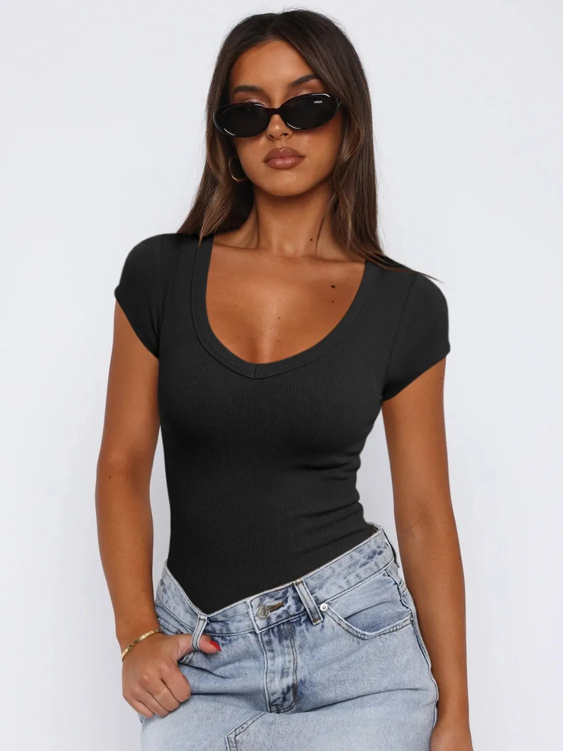 Scoop Neck Cap Sleeve T-Shirt - ONLINE ONLY - 7-10 DAY SHIPPING