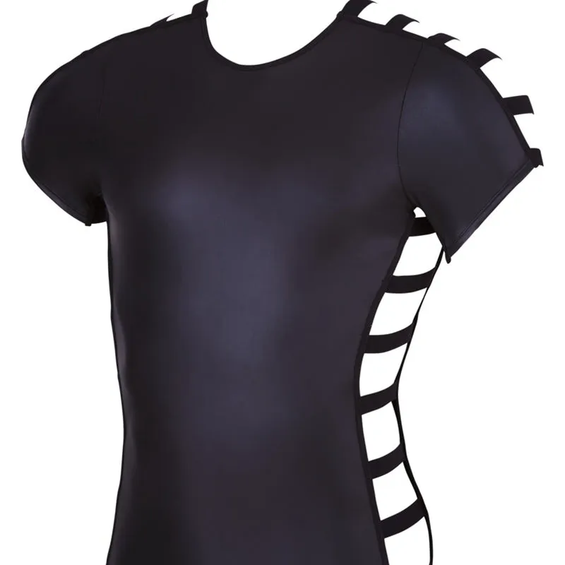 Sexy Tight Hollow Out Short Sleeves Dance Style Men T-Shirt