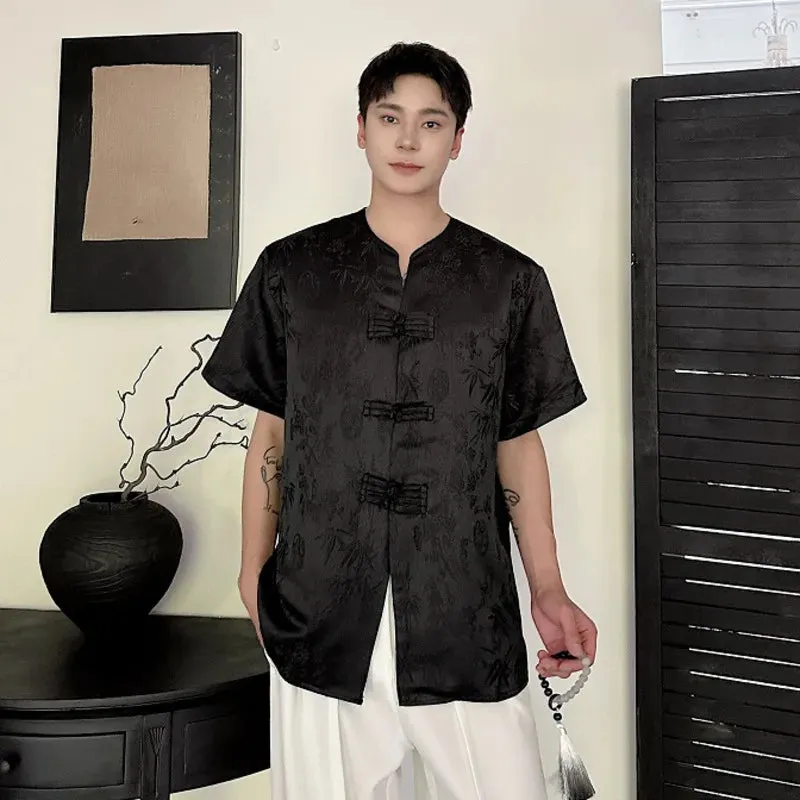 Single Breasted Jacquard Buckle Shirt
