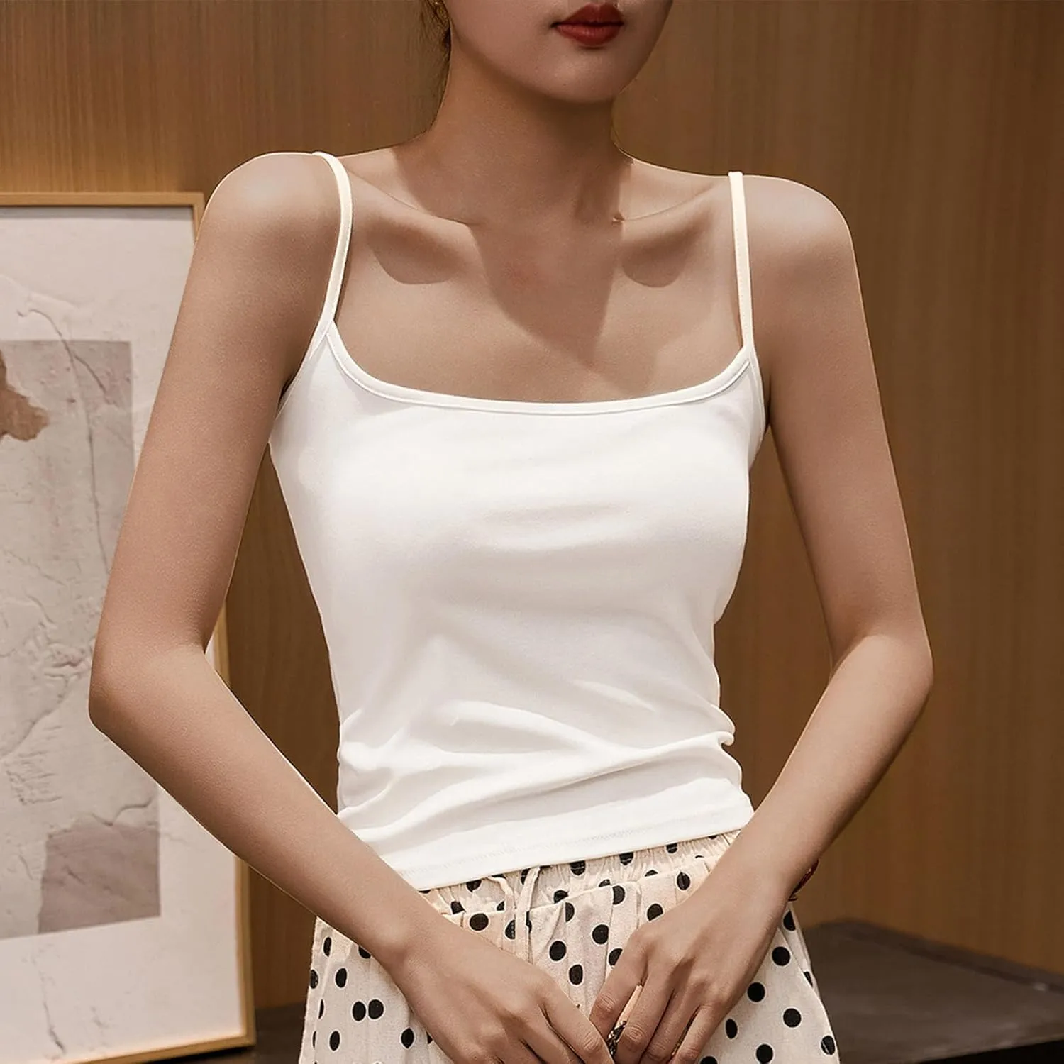 Summer Tank Tops for Women Trendy Casual Slim Sleeveless Tee Shirt Spaghetti Strap Camisole Going Out Clothes 2025