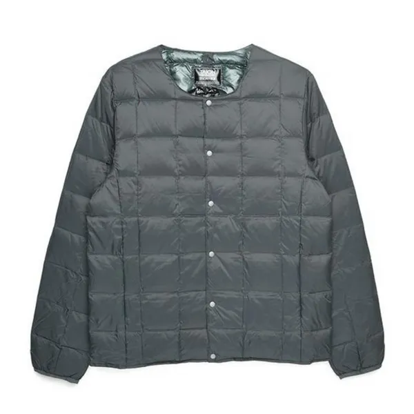 Taion Crew Neck Button Jacket Charcoal
