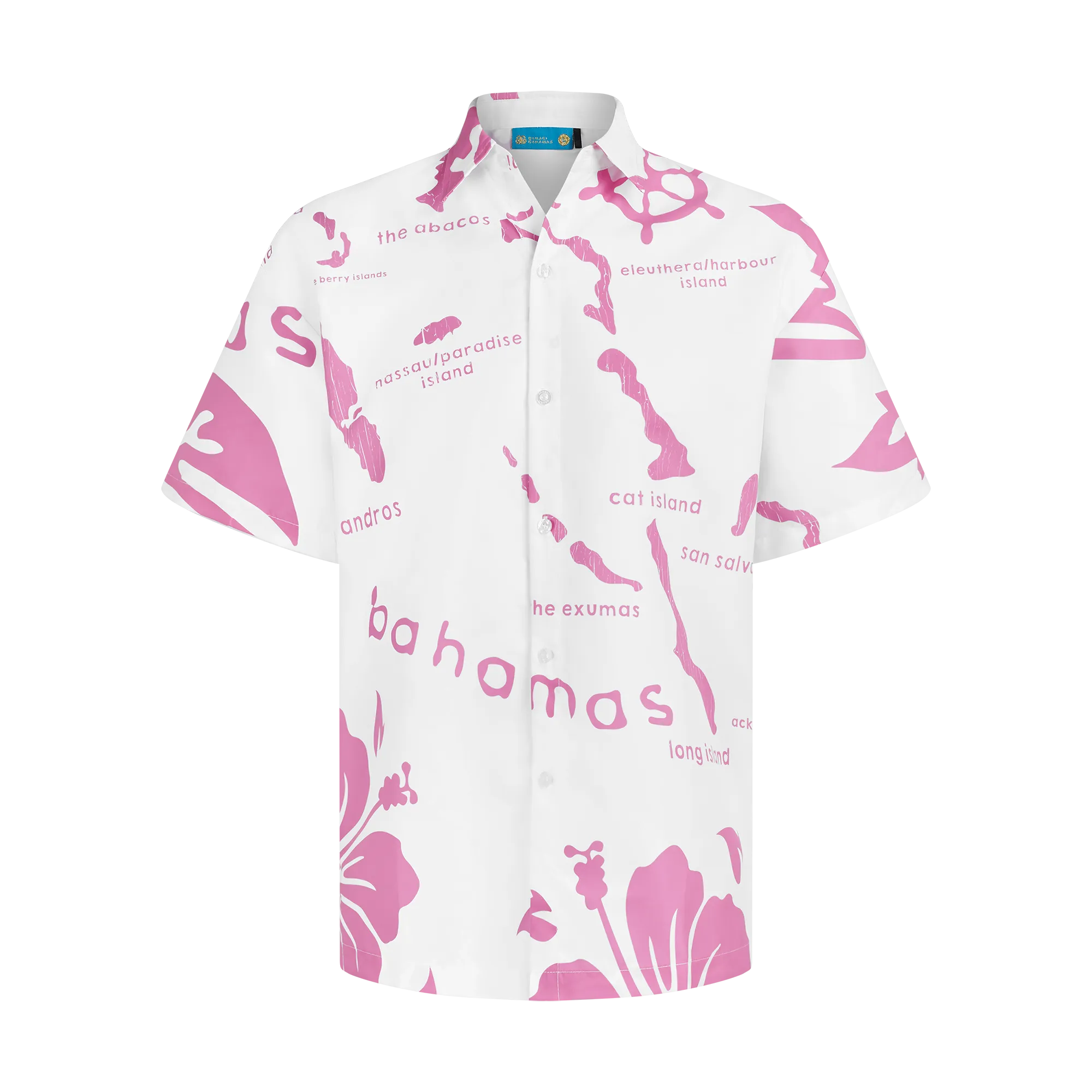 THE ARCHIPELAGO BUTTON UP- WHITE & PINK