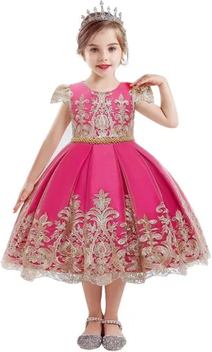 TTYAOVO Flower Girl Dress Princess Birthday Party Wedding Gown