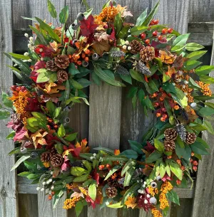 Vibrant Autumn Harvest Wreath