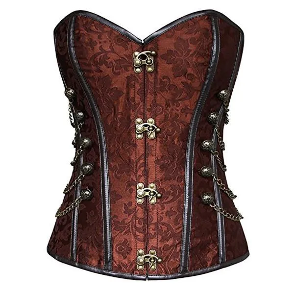 Victorian Steampunk Lace Up Brocade Corset
