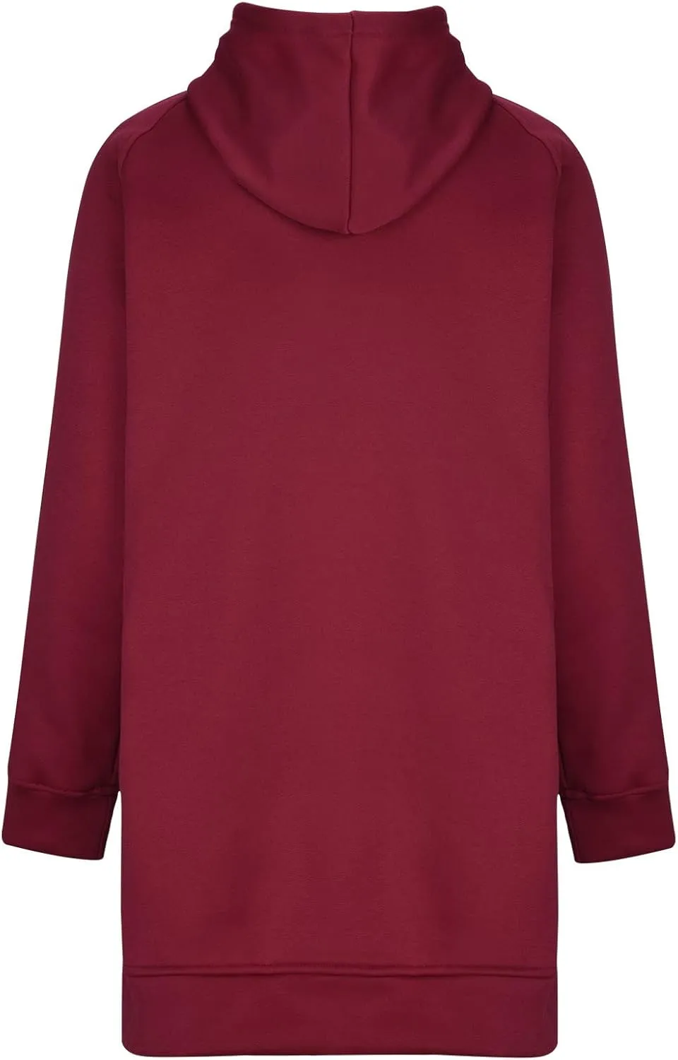 Women's Casual Long Hoodies Oversized Thick Fleece Solid Color Hooded Sweatshirt Pullover Side Split High Low Hem Tops