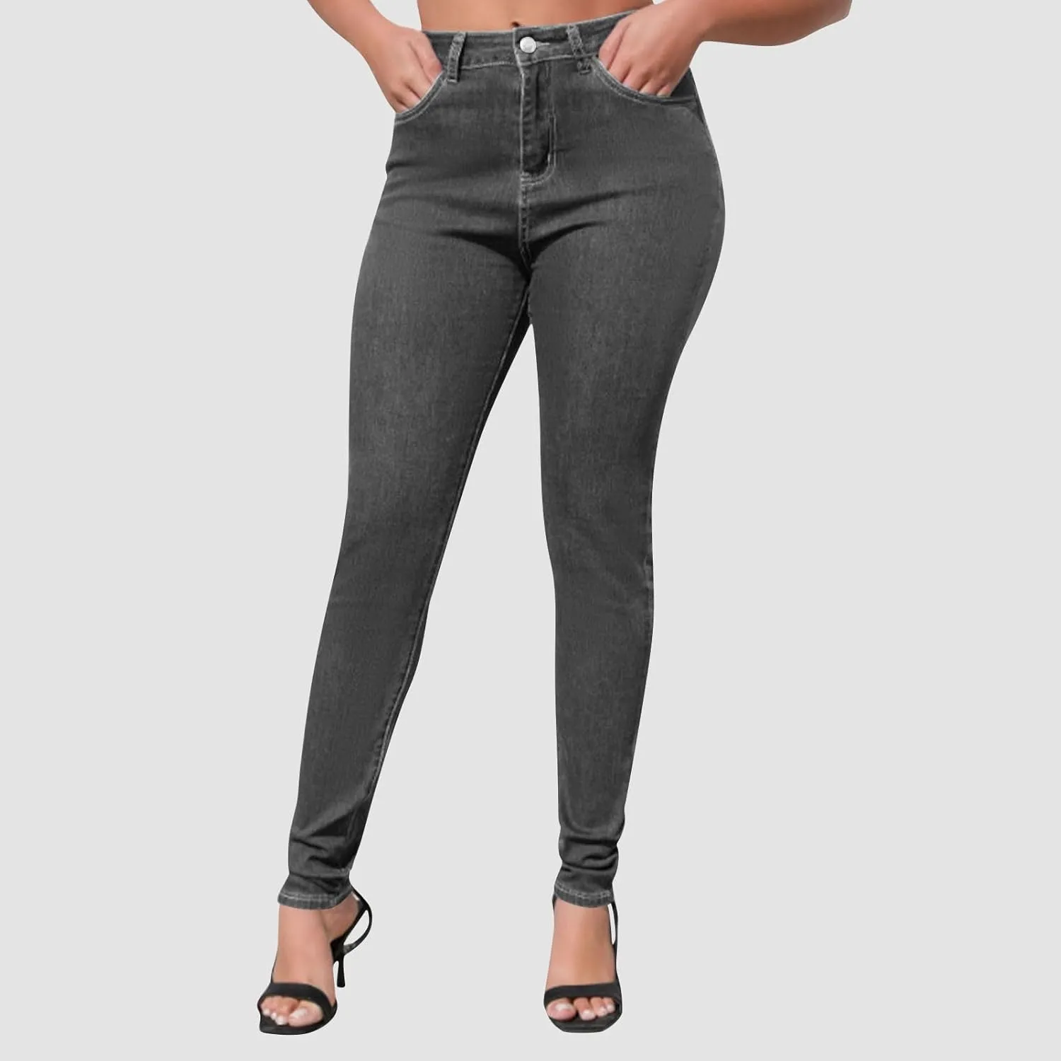 Womens Classic Jean Pants High Waisted Skinny Stretch Butt Lifting Jeans Trendy Slim Fit Denim Pants with Pockets