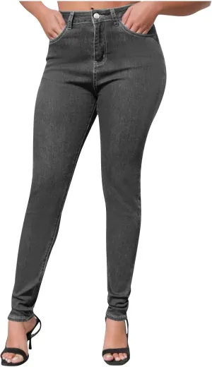 Womens Classic Jean Pants High Waisted Skinny Stretch Butt Lifting Jeans Trendy Slim Fit Denim Pants with Pockets